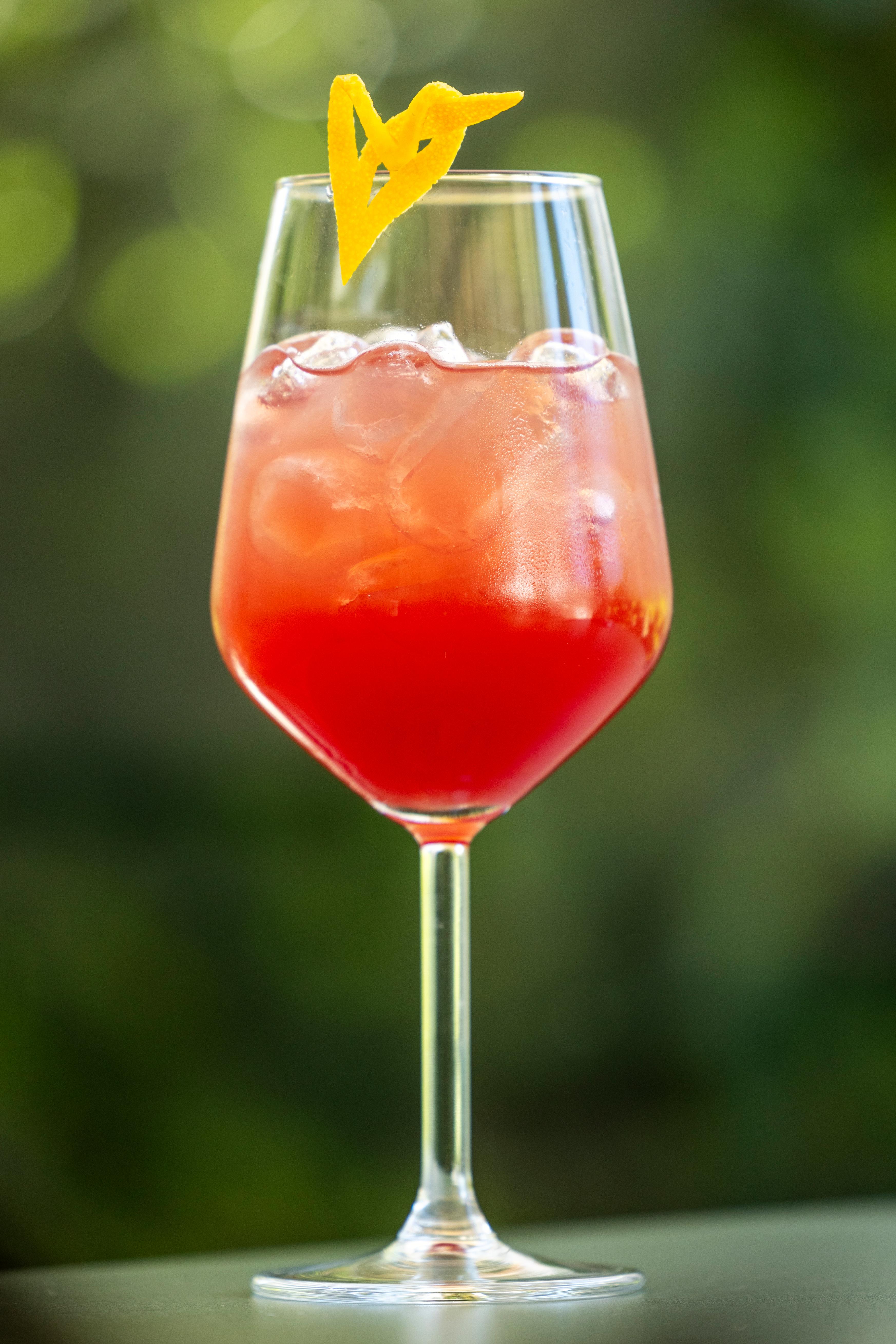 A house spritz with an orange twist